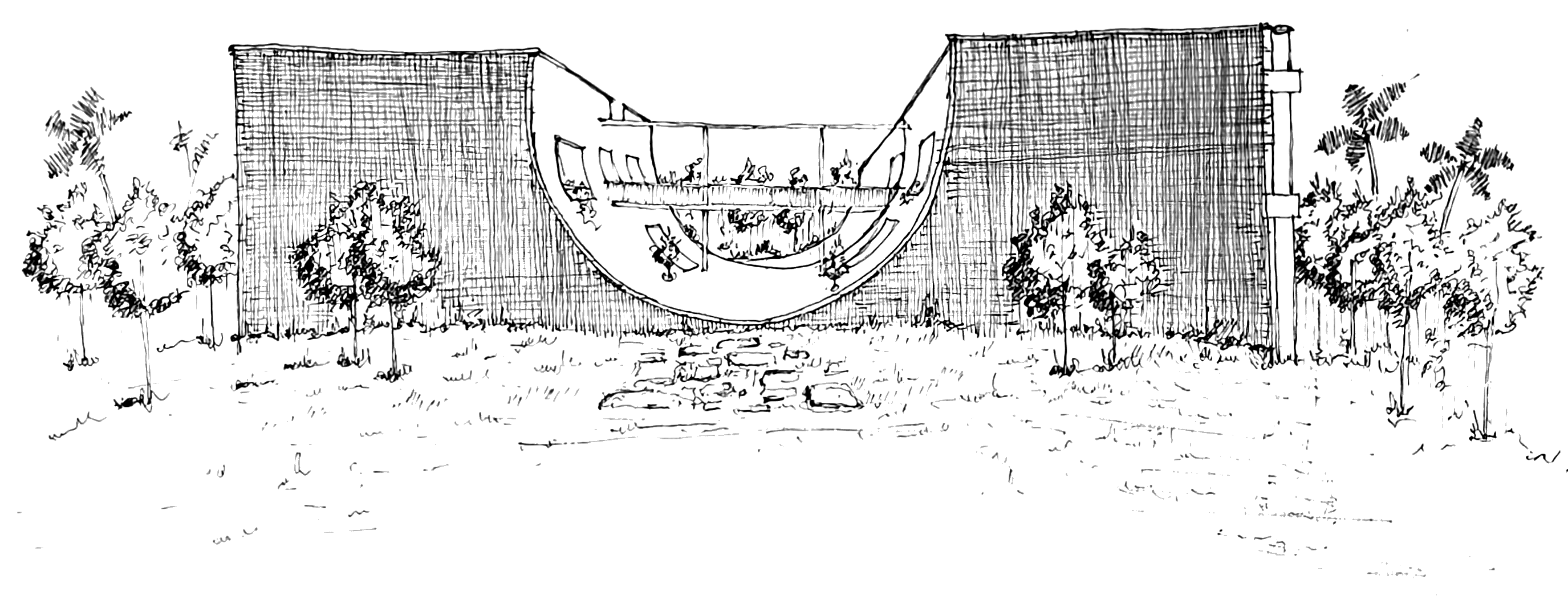 Line drawing of Darwin Primary School